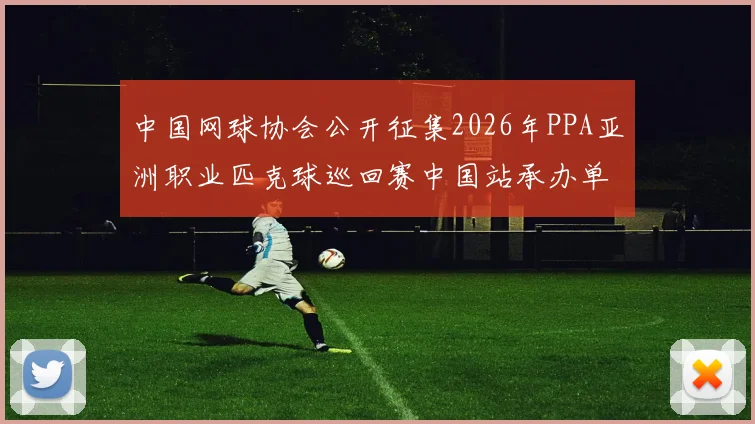 中国网球协会公开征集2026年PPA亚洲职业匹克球巡回赛中国站承办单位